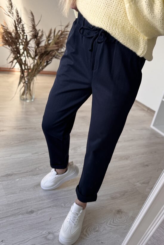 Zilas Klasiskas bikses ar šņorīti  L-3XL