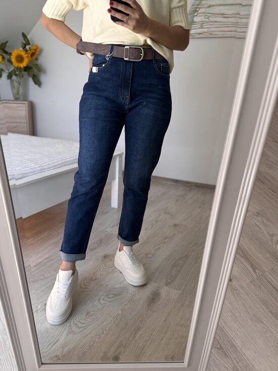 Tumši zili Momfit džinsi 46,48,52